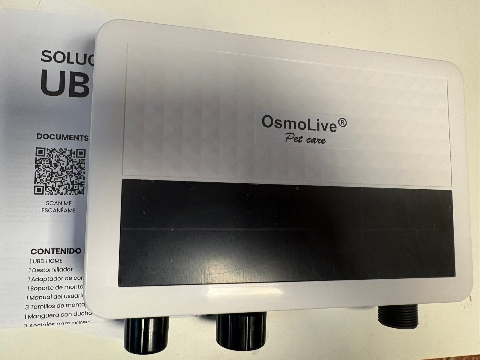 OsmoLive UBD Home, caja y documentación